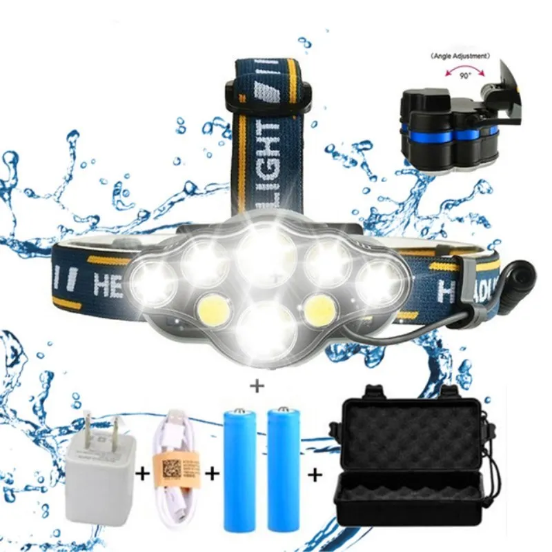 15000LM 8 режимов зарядка через usb T6/COB светодио дный фары фара Фонари Налобный
