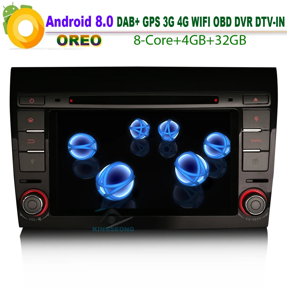 8 ядерный Android 0 Авторадио Navi CD Canbus DAB + Автомобильный радиоплеер для Fiat Bravo Bluetooth GPS 4G
