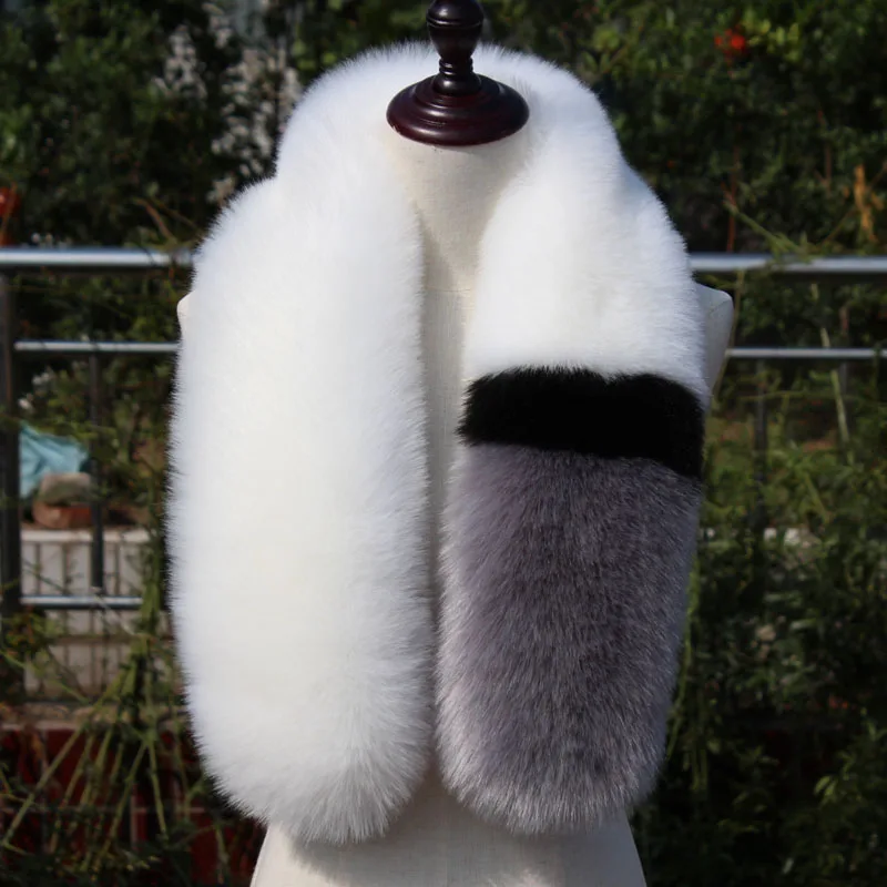 new winter patchwork faux fox scarf short fake fur autumn cosplay fashion trendy muffler multicolor customerized |