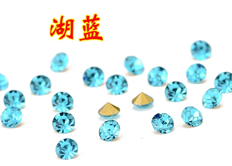 Aquamarine TopStone круглый Стекло Chatons Pointback Стразы Цвета ss4 ss8 ss12 ss16 ss20 ss28 ss30 ss38 ss45 Стекло шатон СТРАЗА камень - Цвет: Aquamarine
