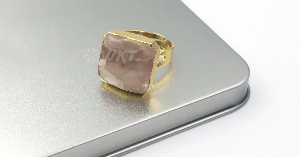 WT-R216 ограненная жемчужина-кольца камни ювелирные изделия Jewelry ISES аметисты регулируемое кольцо с золотой Гальванизированный женщин ювелирные изделия в стиле "Бохо"