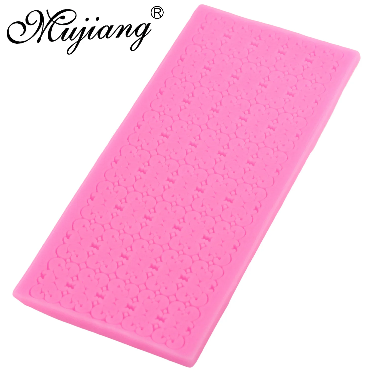 Mujiang цветок кружево силикон коврик из сахара торт границы инструменты для