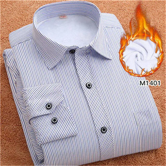FillenGudd зима 8xl размера плюс мужские повседневные полосатые рубашки дешевая Высококачественная теплая Вельветовая одежда с длинным рукавом большого размера - Цвет: M1401
