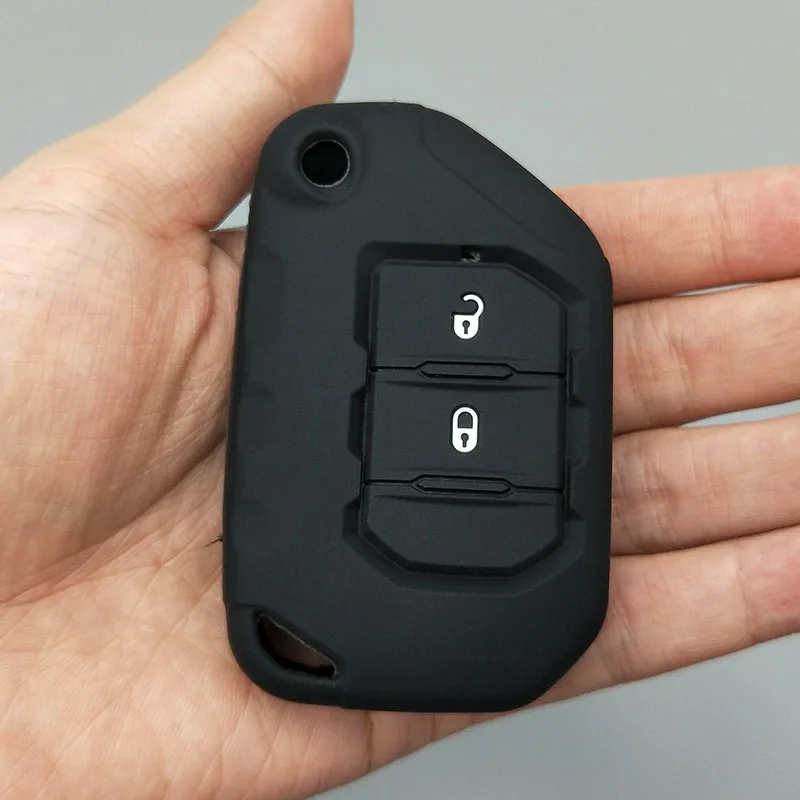 2/3/4 кнопка Удаленное защитная оболочка для Jeep Wrangler JL силиконовой резины, автомобильные аксессуары, брелок чехол Комплект рукав брелок - Название цвета: 2 button