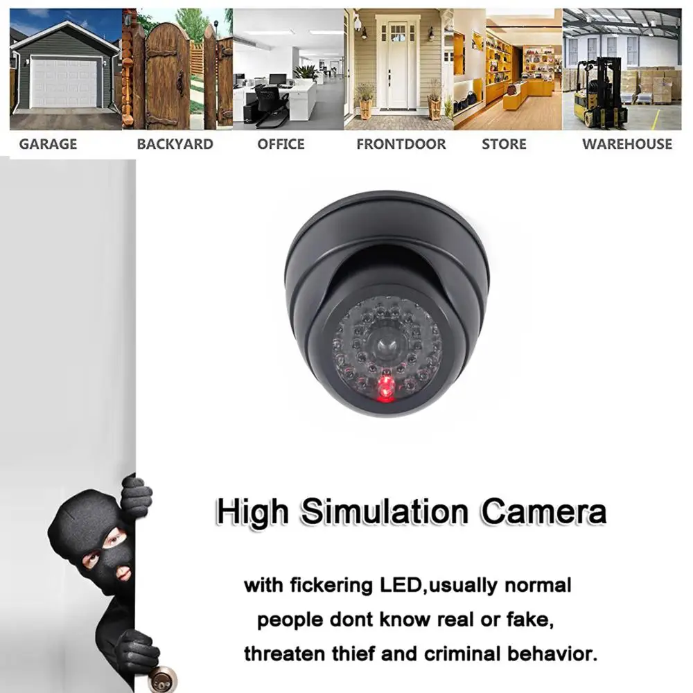 LINTIANCHENG 3pcs Mini Fake Camera surveillance Outdoor With Flashing LED Light CCTV Home Security Dummy Simulation Camera