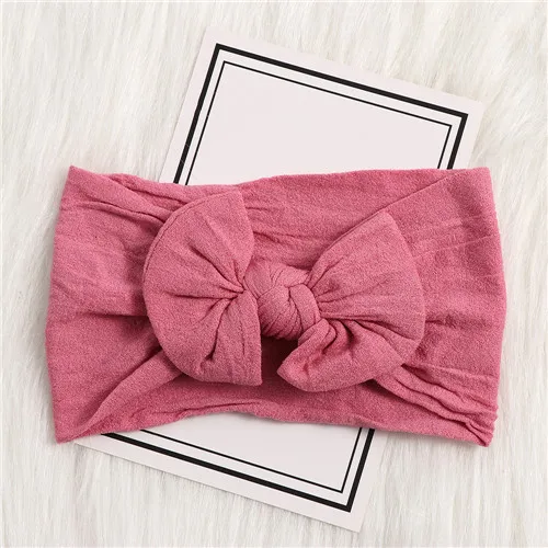 style A-18 Лидер продаж года, 1 шт., модная повязка на голову для маленьких девочек, детские кроличьи уши чалма с бантиком, нейлоновая повязка на голову, эластичная повязка на голову, головной убор - Цвет: style A-18