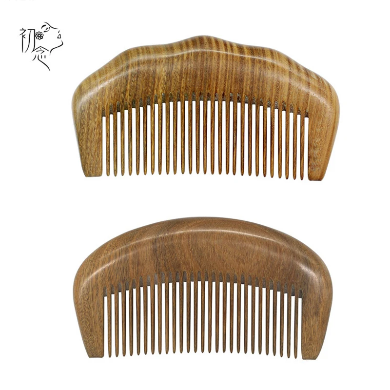Зеленые сандаловые гребни антикварная деревянная щетка для волос