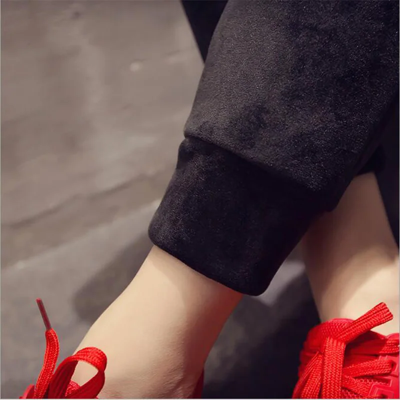 Осенне зимний женский спортивный костюм из двух частей 2017 модные бархатные