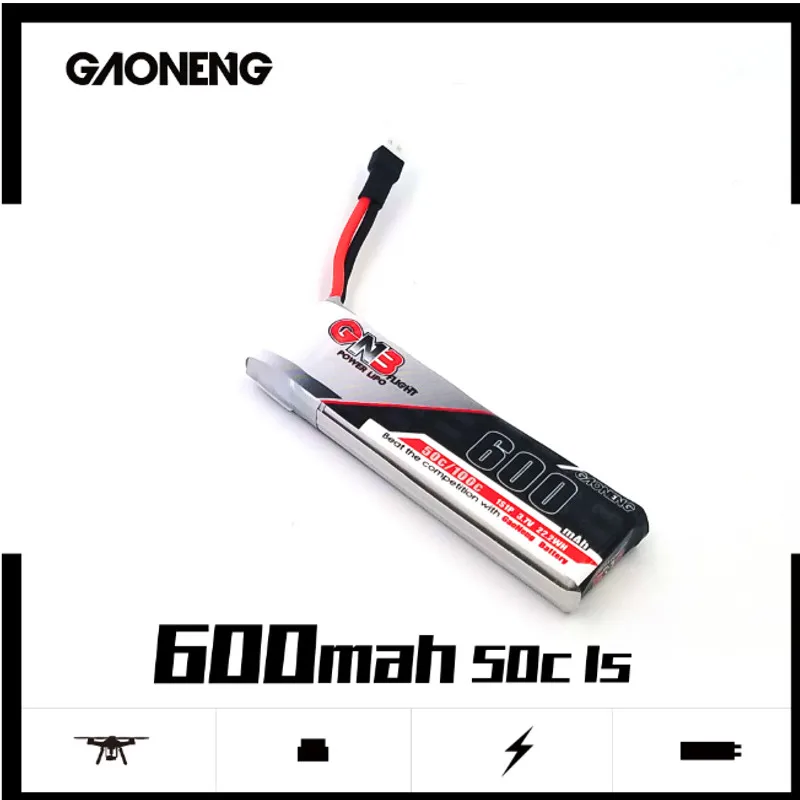 4 шт. литий полимерный аккумулятор Gaoneng GNB 600 мА/ч 1S 3 7 В 50C/100C разъем PH2.0 для iFlight CineBee
