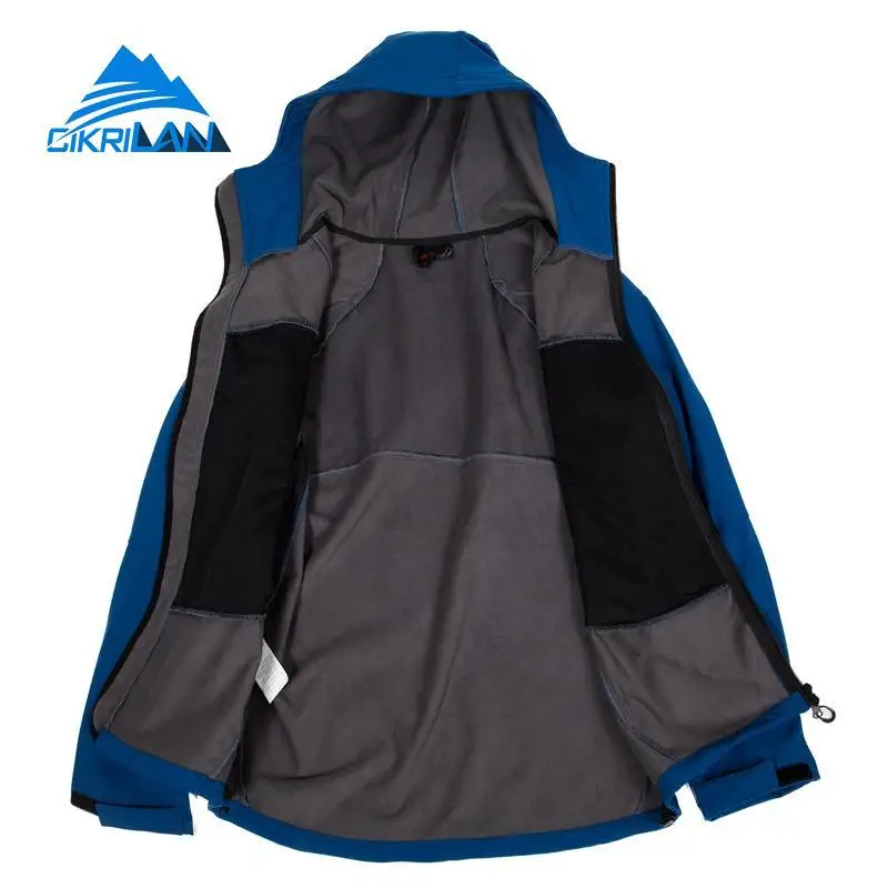 

New Autumn Winter Mens Softshell Hiking Jackets Male Outdoor Camping Trekking Climbing Hunting Coat Waterproof Windproof Coats