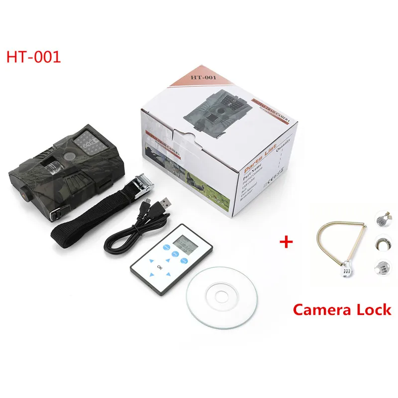HT 001 n Lock Outlife HT-001 750 нм ИК GPRS охотничья камера ночного видения 30 шт. светодиодов 1084P камера для охоты с животными фото ловушки - Цвет: HT 001 n Lock