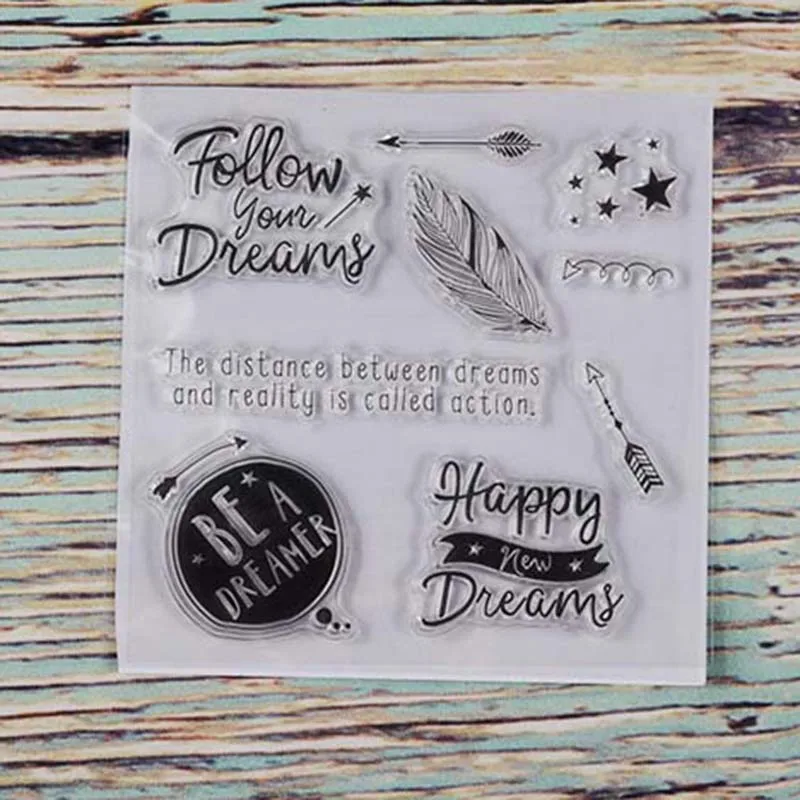 Прозрачный штамп Follow your dream для скрапбукинга сделай сам/изготовления