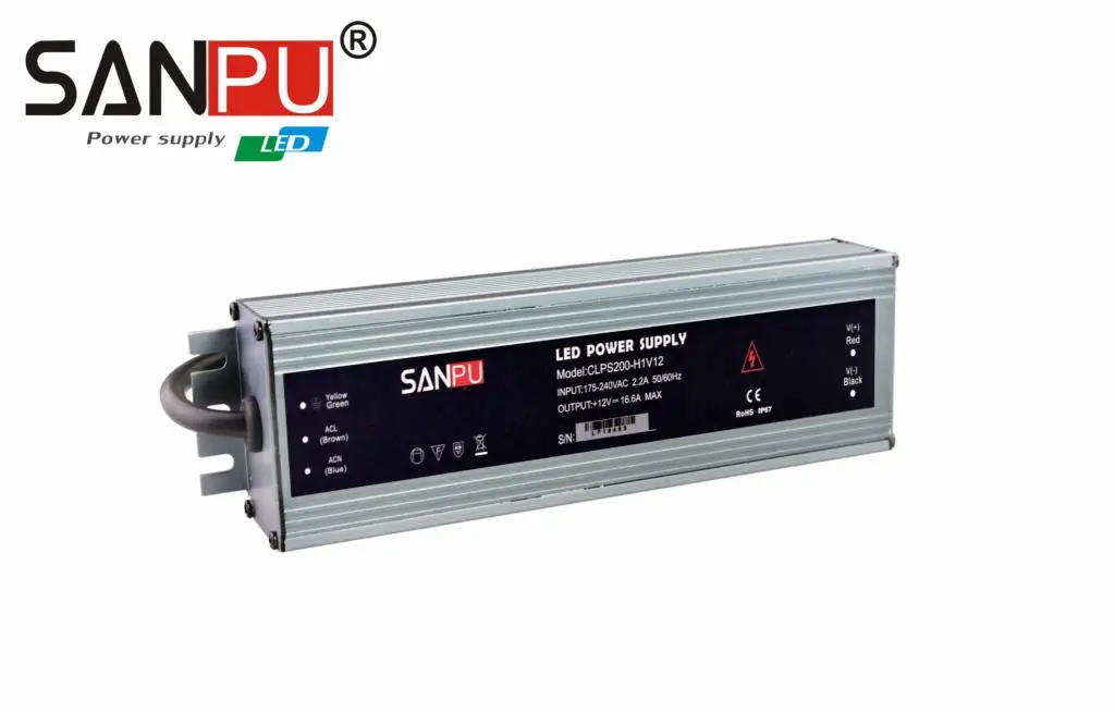 AC 175 240V К DC 12V 16.6A трансформатор напряжения водонепроницаемый IP67 переключатель