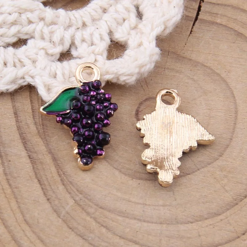 100 шт. подвеска в виде фруктов с виноградом 19 х12 мм|charm pendant|fruit charmspendants for bracelets |