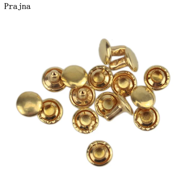 Gold 100set Prajna заклепки для одежды шипы рок одежда 100 шт. шпильки и шипы для кожаных сумок декоративные заклепки 6 мм обувь, одежда аксессуары - Цвет: Gold 100set