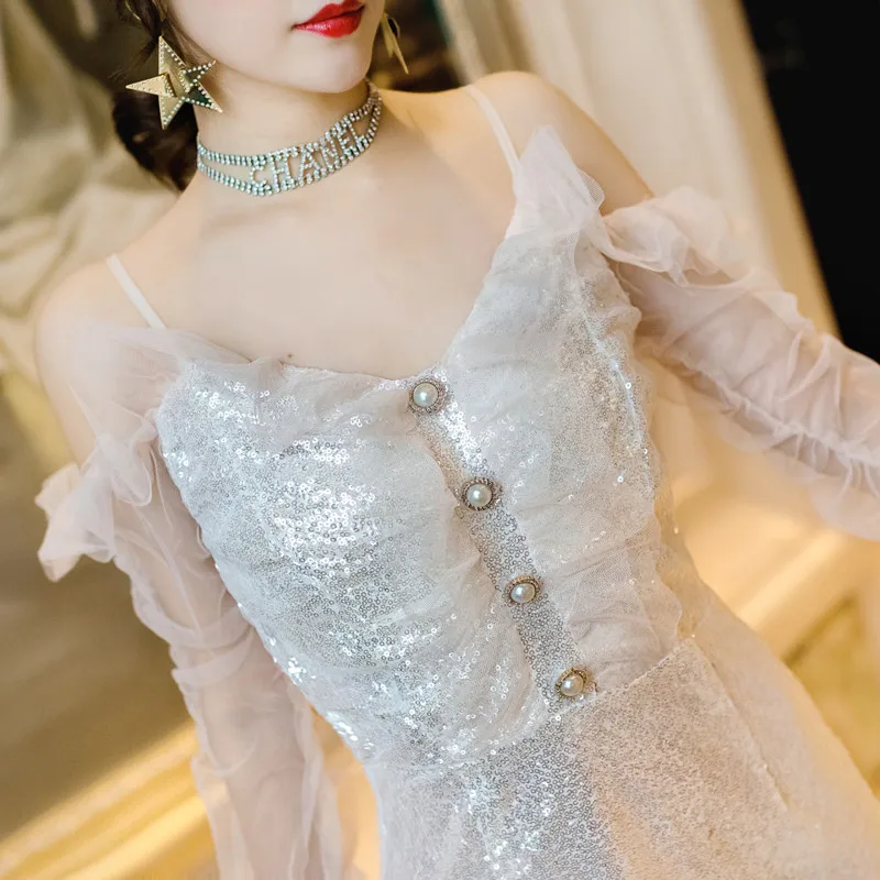 Summer Sexy Deep V Neck Nightclub Dress Blingbling Sequined Fairy Mesh Chic Mini Women Cold Shoulder A Line Party | Женская одежда