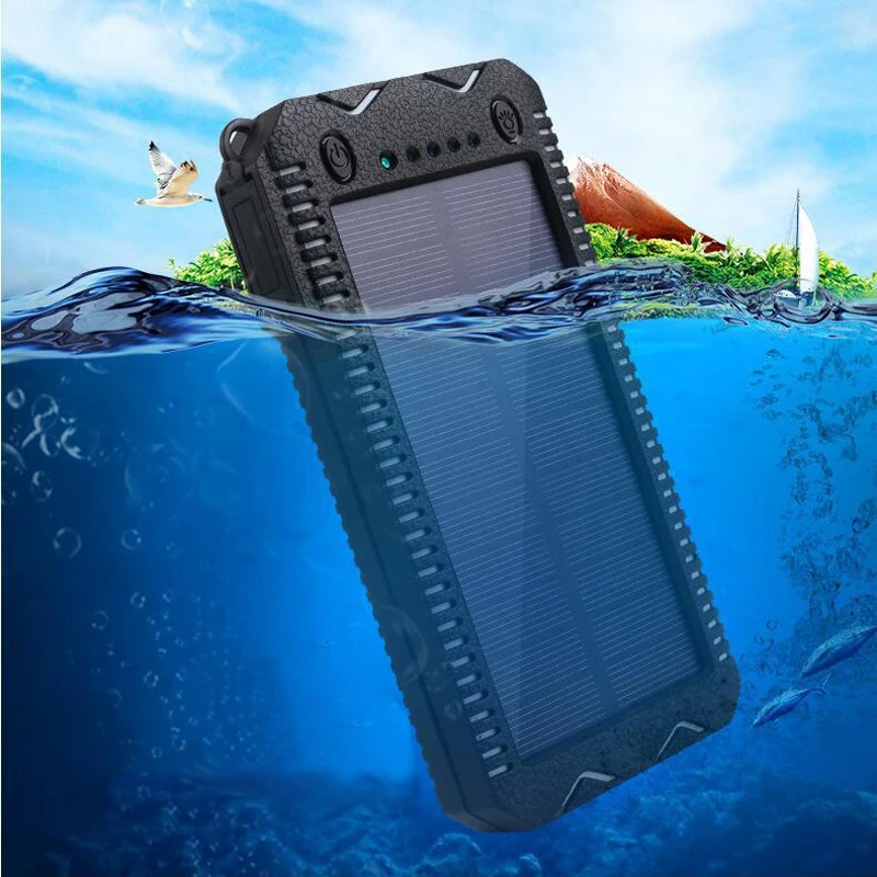 15000mAh солнечный банк питания Портативный внешний аккумулятор на солнечной батареи зарядное устройство с электрическая зажигалка для сигарет для смартфона