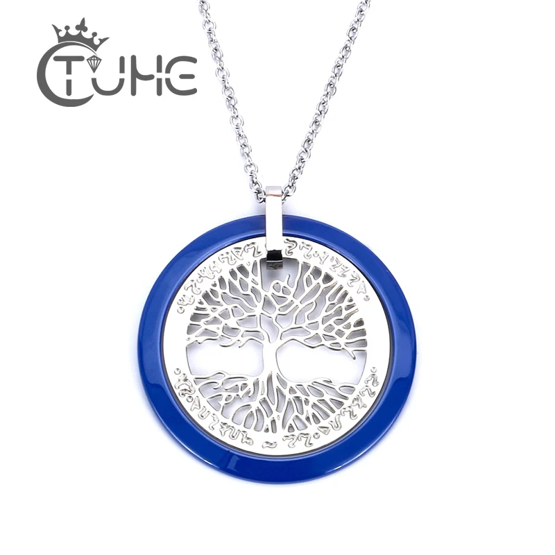 Модное ожерелье с подвесками серебристого цвета из нержавеющей стали и керамики