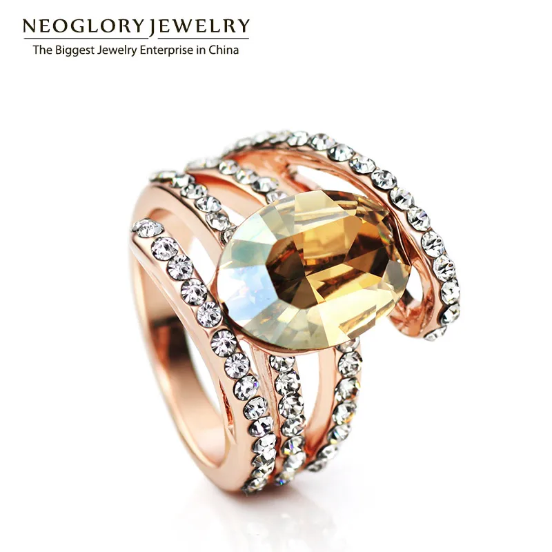 Neoglory австрийские кристаллы и стразы очаровательные многослойные кольца для