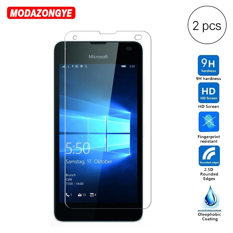2 шт. закаленное стекло для Nokia Lumia 550 Защитная пленка экрана 2.5D 9H защитное Microsoft Dual