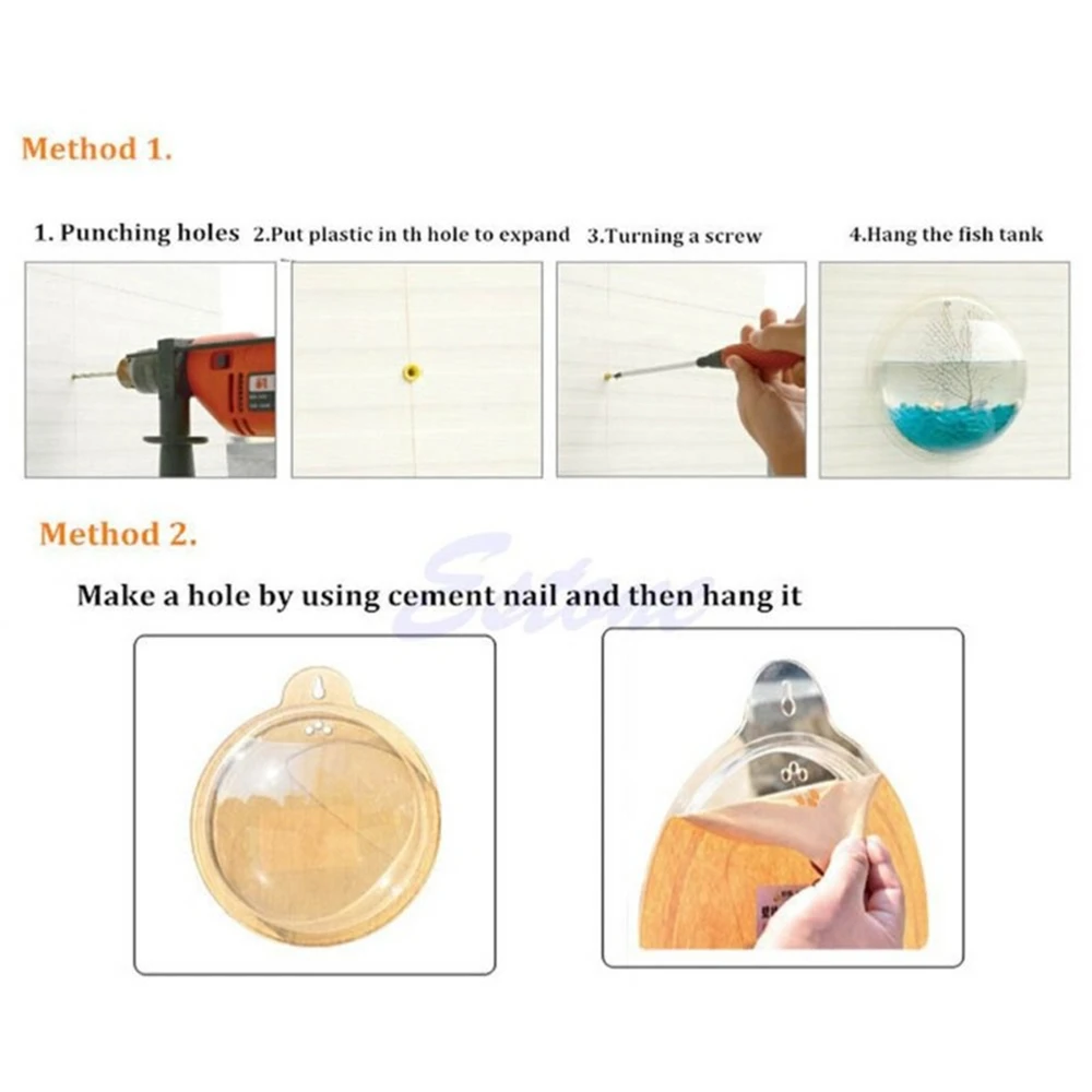 Новое прозрачное растение настенное крепление аквариум круглый цветочный