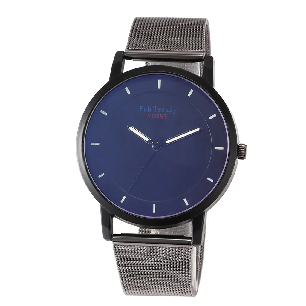 Мужские классические часы Reloj Mujer 2019 модные простые без цифровых весов с сетчатым