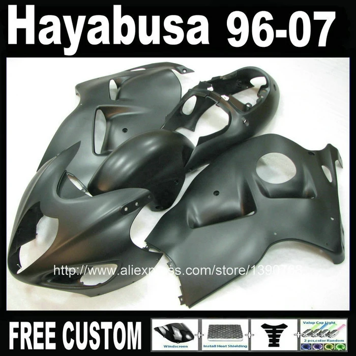 Комплект обтекателей для SUZUKI Hayabusa GSX1300R 96 07 полностью матовые черные обтекатели GSX