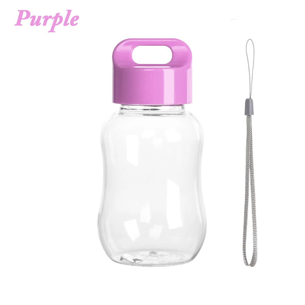 purple 1PC180Ml портативная пластиковая герметичная цветная бутылка для воды школьная чашка для воды Мини милая посуда для напитков для детей Детские аксессуары - Цвет: purple
