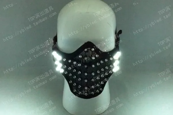 Светодиодный светящиеся маски с подсветкой Hero Face Guard ПВХ Маскарад, вечеринка, Хэллоуин, день рождения светодиодный