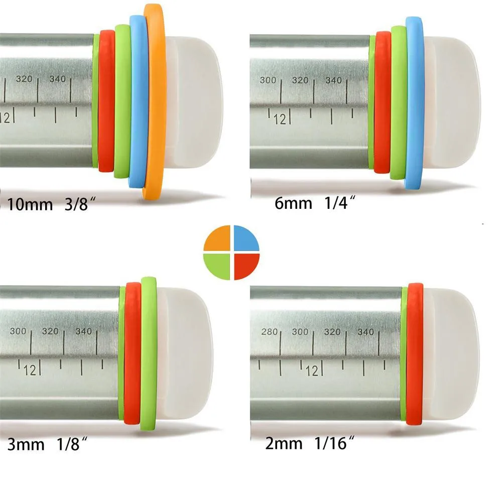 Регулируемые Вертлюги из нержавеющей стали штырь с коврик для теста тесто ролик 4