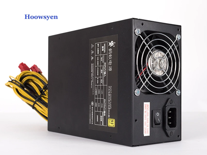 ASIC добыча случае установка сервера мощность 1800 Вт Antminer S9 L3 + D3 S7 A740 A741 E9T9