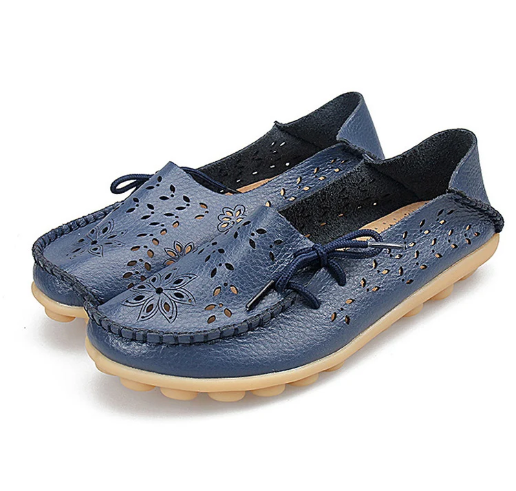 Flats Women Genuine Leather Shoes Woman Autumn Flat Shoes Women Loafers Slip On Moccasins Sapatos Feminino Casual Shoes