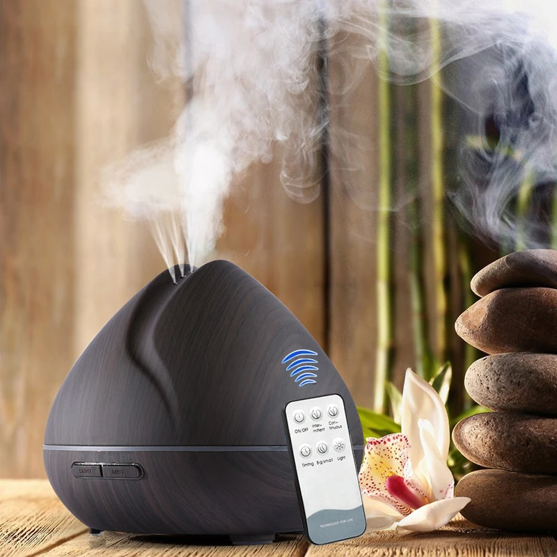 550ML Aromatherapy Essential Oil Aroma Diffuser With Remote Control LED Lights For Home Humidifier | Бытовая техника