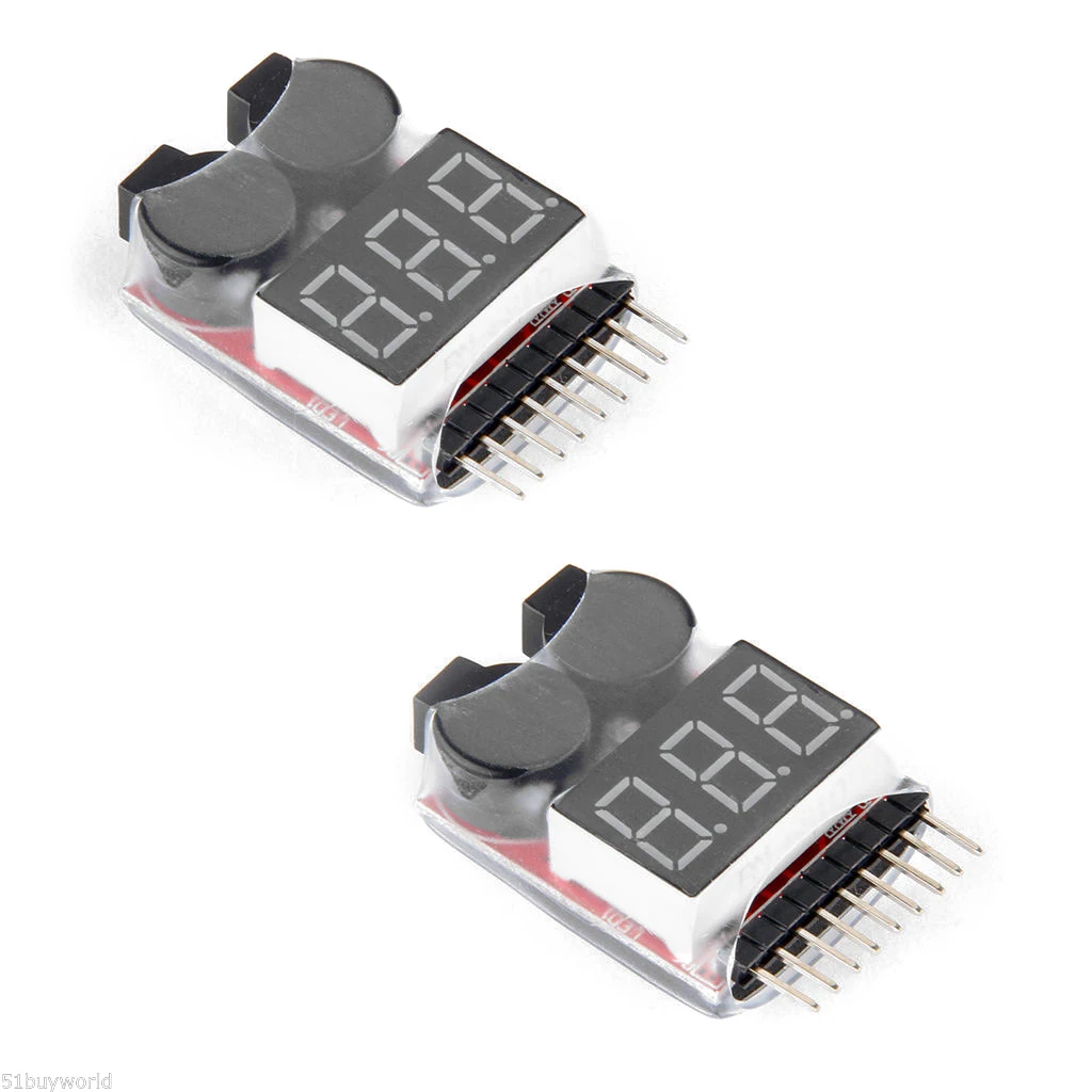 2x 1 S 8 RC Lipo батарея низкого напряжения Звуковой сигнал индикатор проверки тестер