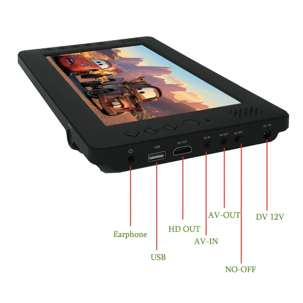 Wi Fi Интернет 9 дюйм перезаряжаемый H.265 USB HD DVB T2 digital smart Мини Портативный дюймов