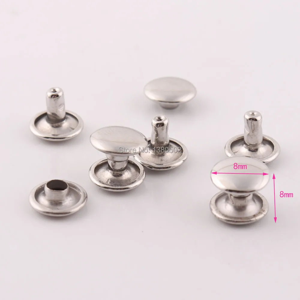 

100sets/lot 8*8mm silver color Garment rivets Stud For bag Garment belt DIY handmade accessories