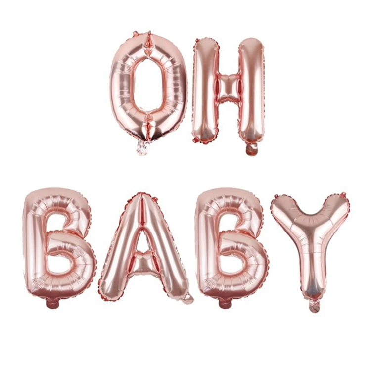 Oh Baby Rose Gold Doriwoo Baby Shower 16 дюймов Oh Baby фольгированные шары это мальчик или девочка пол раскрывают розовые и золотые воздушные шары Babyshower принадлежности для детской вечеринки - Цвет: Oh Baby Rose Gold