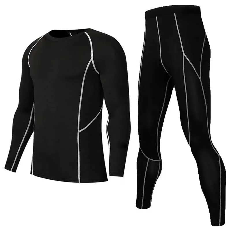 Мужские быстросохнущие кальсоны зимний спортивный костюм для фитнеса одежда топ