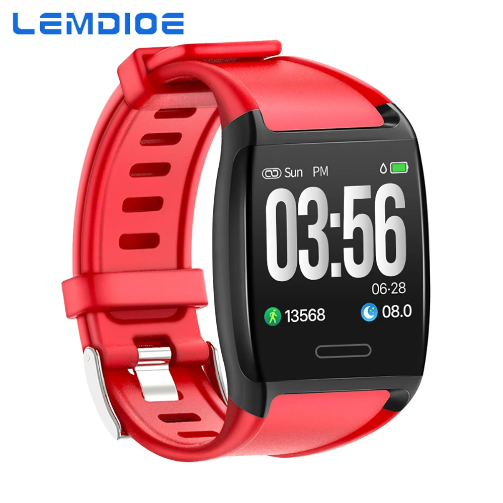 Активный трекер LEMDIOE с измерением пульса, умный браслет для фитнеса, спортивный браслет, монитор сна IOS Android.