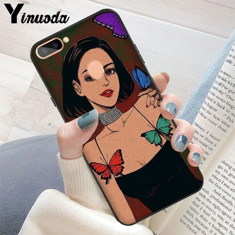 Yinuoda pop comic girl and art TPU Мягкий силиконовый черный чехол для телефона OPPO R17 Neo R11S Plus R9 R9S