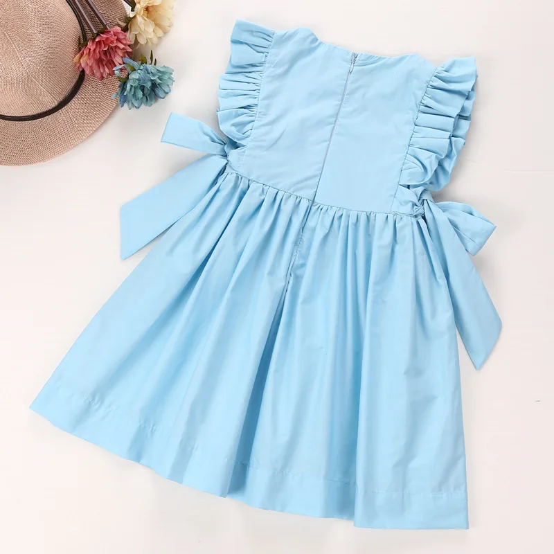 Toddler Girls Dress Cotton Fly Sleeve With Bow A-line Princess For Kids Summer Clothes | Детская одежда и обувь