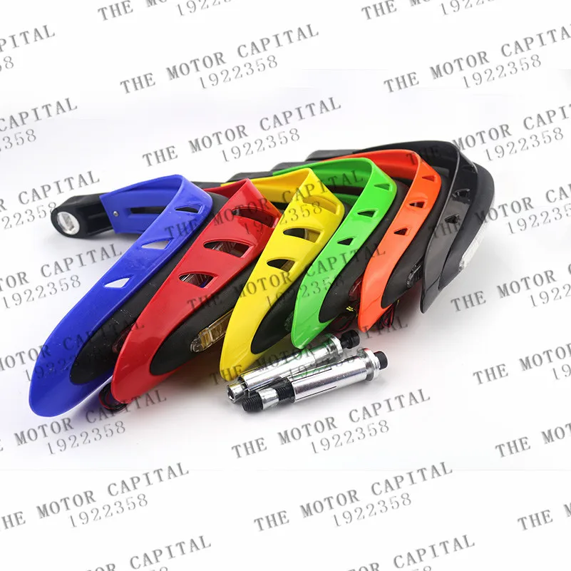 

red Universal 7/8'' Motorcycle Handguards Scooter Hand Guards Protection With LED Light