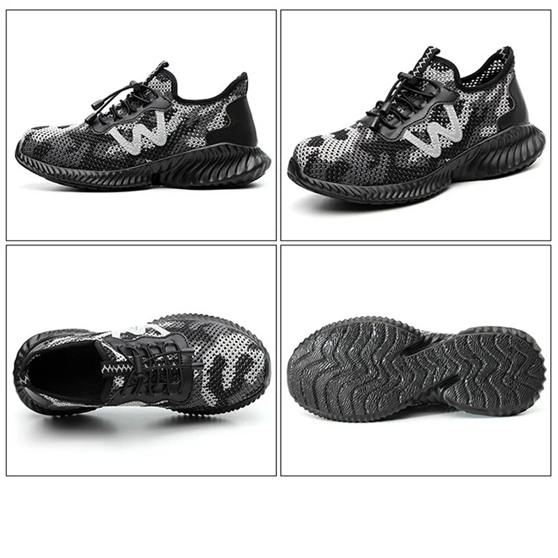 Мужские защитные рабочие ботинки уличные кроссовки со стальным носком Военные