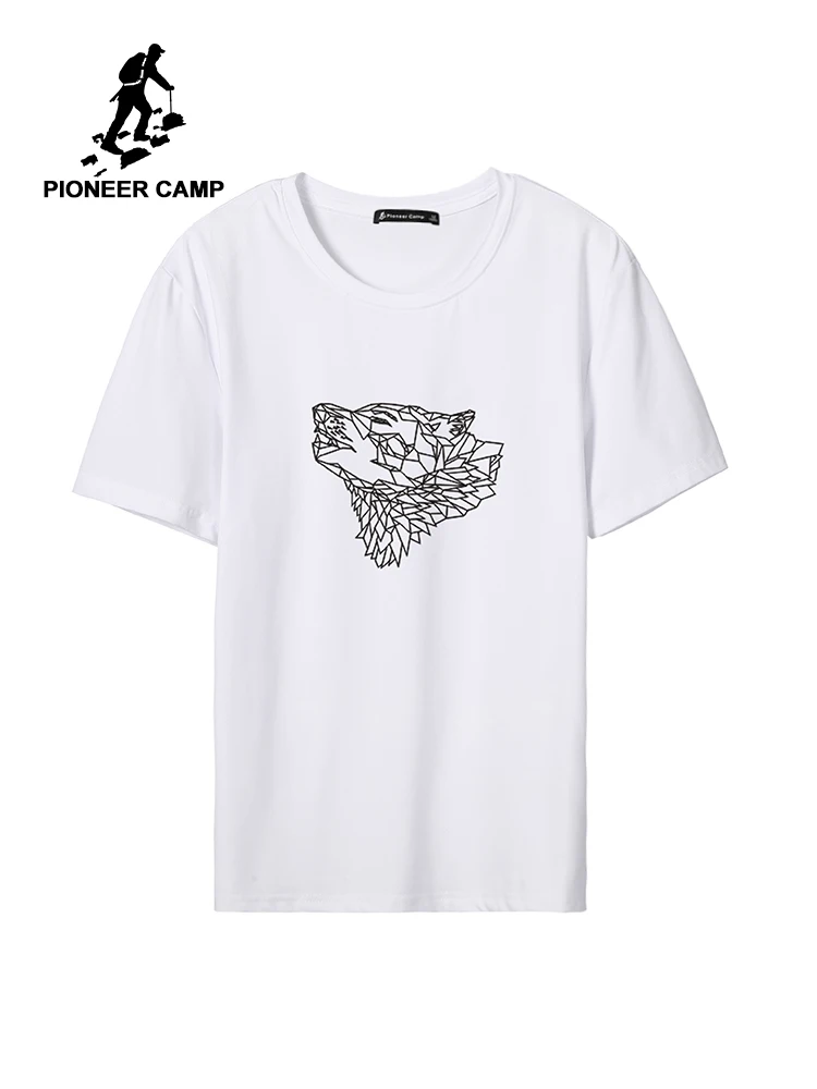 Пионерский лагерь волк Футболка с принтом Мужская Летняя хлопковая футболка