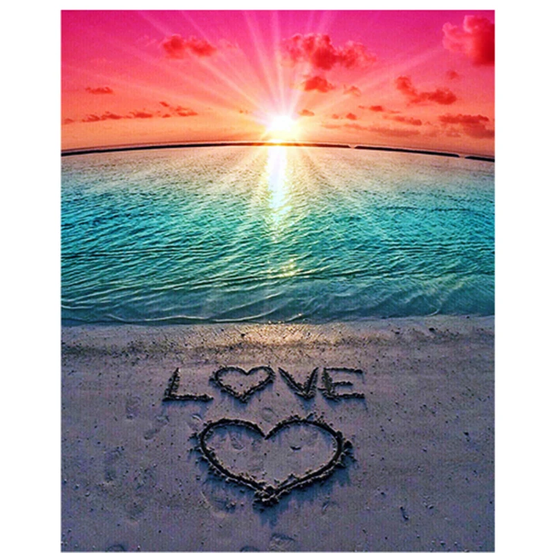 Полная дрель Алмазная Картина Пейзаж пляжная вышивка 5D Сделай Сам Вышивка