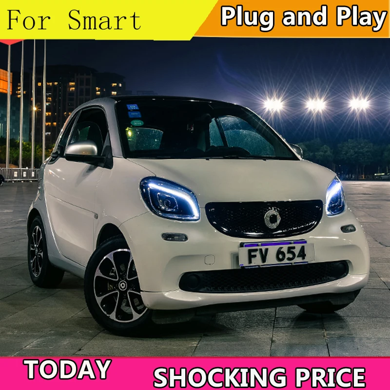 Автомобильный Стайлинг для BENZ smart head светильник s angel eyes 2015-2018 LED light bar Q5 bi xenon lens Bulb