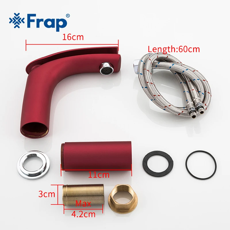 

Frap Brand New Design Bathroom Basin Faucet Red Hot & Cold Water Mixer Tap Bath Tap Single Handle Taps Art Basin Faucet Y10157