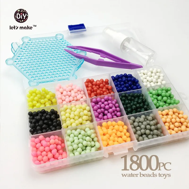 15colors Let'S Make, 1000 шт., 1800 шт., пластиковая коробка, водостойкие бусины-головоломки, детские игрушки для детей, Монтессори, раннее образование для мальчиков и девочек - Цвет: 15colors
