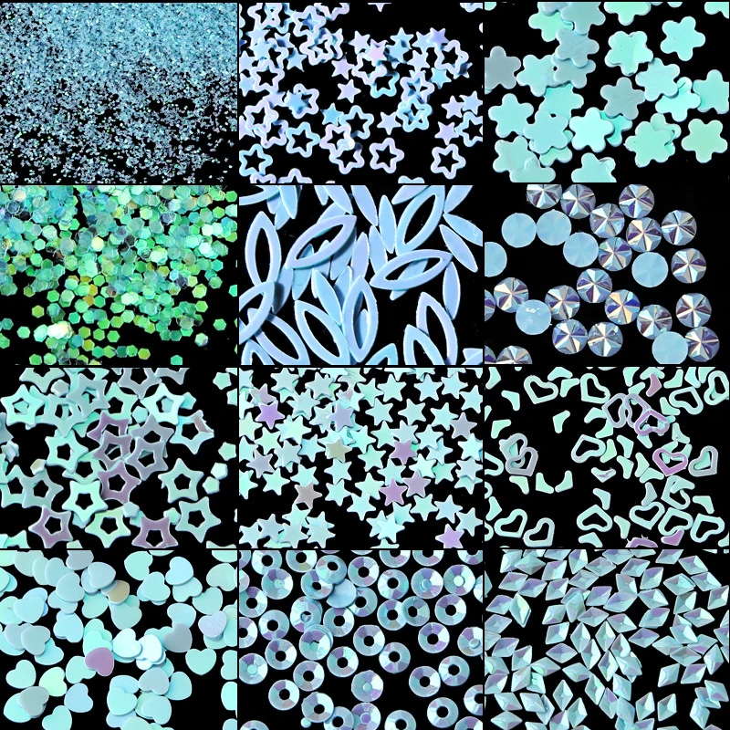 12 шт. голографические Блестки для ногтей|Стразы и украшения| |