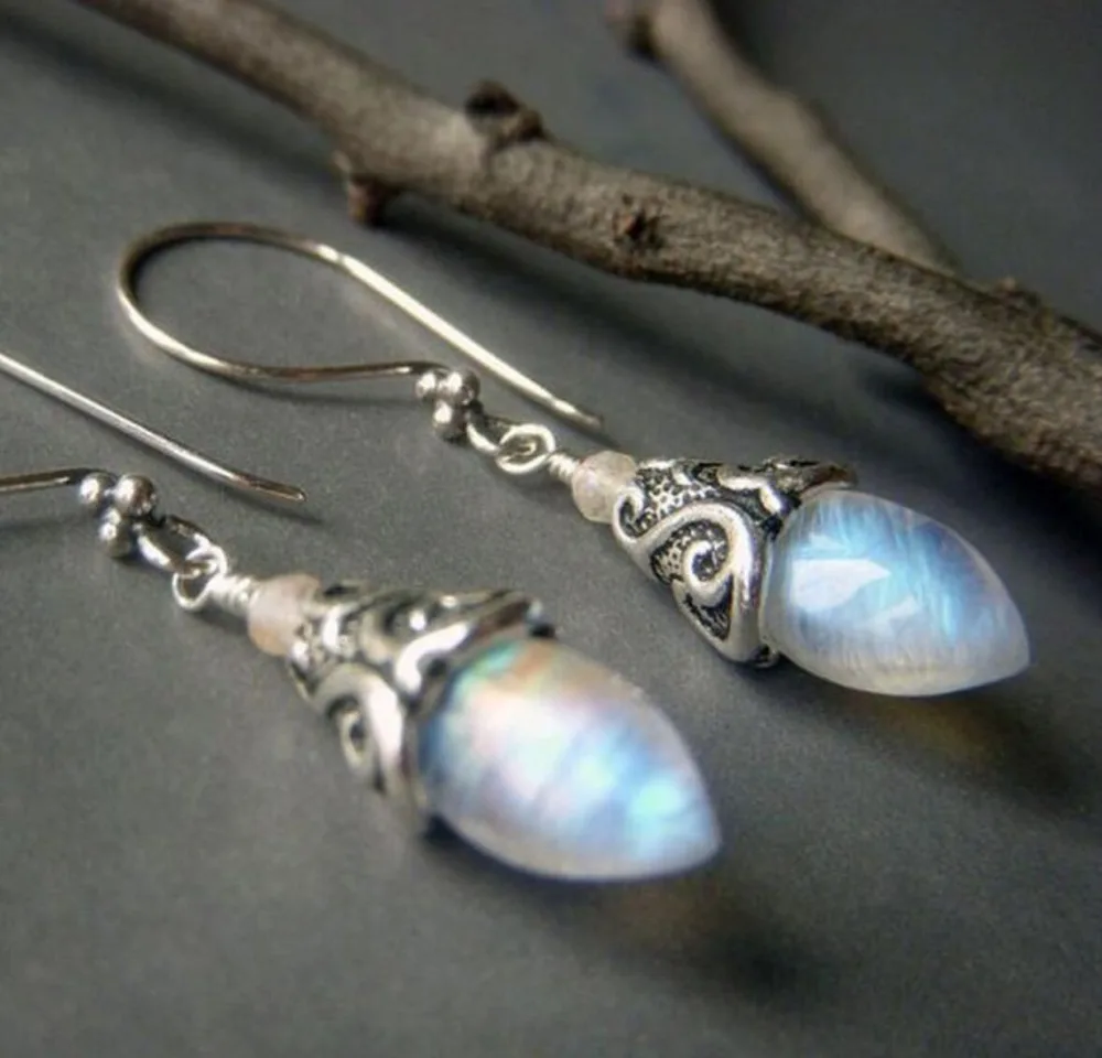 Очаровательные тибетские Серебристые Ретро Винтажные 925 бриллиантовые серьги с